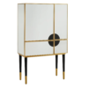 121969 Armario o mueble bar de diseño Art Decó 90 cristal espejo negro y transparente - Imagen 7