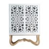 26501 Armario de diseño oriental YUMEN 110 madera blanco con tallas y natural - Imagen 3