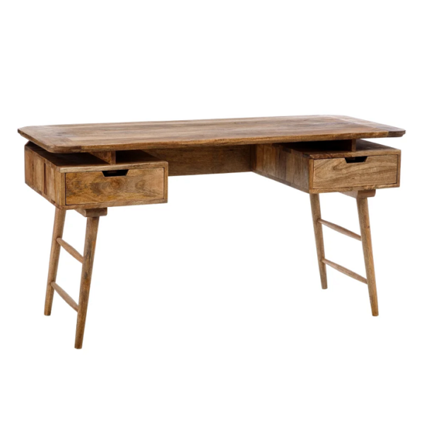 121897 Escritorio de diseño nórdico 145 madera de mango natural
