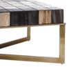 121975 Mesa de centro de diseño Art Decó 128 madera fosilizada y patas de metal dorado - Imagen 3