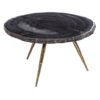 121977 Mesa de centro de diseño Art Decó 70 madera petrificada y metal dorado - Imagen 5