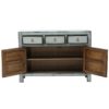 BE062 Mueble aparador de diseño oriental 120 madera gris envejecido - Imagen 3
