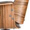 106027 Silla con ruedas diseño vintage madera, acero y polipiel gris altura regulable - Imagen 2