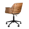 106027 Silla con ruedas diseño vintage madera, acero y polipiel gris altura regulable - Imagen 4