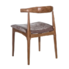 103800 Silla de diseño moderno madera y asiento tela gris - Imagen 3