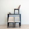 105361 Silla de diseño moderno tapizado tela beige y patas de metal negro - Imagen 3