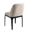 105361 Silla de diseño moderno tapizado tela beige y patas de metal negro - Imagen 4