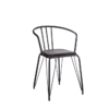 101349 Silla de diseño vintage acero gris oscuro y cojín de terciopelo - Imagen 5
