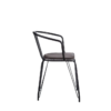 101349 Silla de diseño vintage acero gris oscuro y cojín de terciopelo - Imagen 4