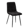 121861 Silla de diseño vintage tela negra con costuras y patas de metal negro - Imagen 5