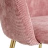 121813 Silla de diseño vintage tela rosa y patas de hierro oro mate - Imagen 2
