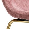 121809 Silla de diseño vintage tela rosa y patas de hierro oro mate - Imagen 2