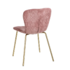 121809 Silla de diseño vintage tela rosa y patas de hierro oro mate - Imagen 3