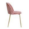 121813 Silla de diseño vintage tela rosa y patas de hierro oro mate - Imagen 5