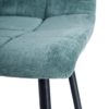 121858 Silla de diseño vintage tela verde con costuras y patas de metal negro - Imagen 2
