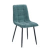 121858 Silla de diseño vintage tela verde con costuras y patas de metal negro - Imagen 5