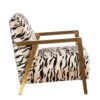 121936 Sillón de diseño Art Decó acero dorado y tela estampado tigre - Imagen 4