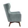 151070 Sillón butaca de diseño clásico tela color azul y patas madera oscuro - Imagen 3