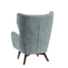 151070 Sillón butaca de diseño clásico tela color azul y patas madera oscuro - Imagen 4