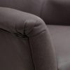 121808 Sillón butaca de diseño vintage polipiel gris oscuro y patas hierro negro - Imagen 3