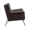 121808 Sillón butaca de diseño vintage polipiel gris oscuro y patas hierro negro - Imagen 4