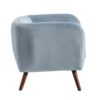 151062 Sillón o butaca de diseño nórdico terciopelo azul claro y patas de madera - Imagen 5