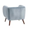 151062 Sillón o butaca de diseño nórdico terciopelo azul claro y patas de madera - Imagen 6
