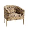 121880 Sillón butaca de diseño vintage patas doradas y tela en tonos amarillos y negros - Imagen 6
