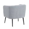121900 Sillón butaca de diseño vintage tela azul claro y patas de metal negro - Imagen 3