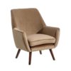 151065 Sillón butaca de diseño vintage terciopelo marrón y patas de madera - Imagen 6