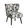121663 Sillón de diseño vintage tela de flores y patas de madera color negro - Imagen 7