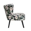 121663 Sillón de diseño vintage tela de flores y patas de madera color negro - Imagen 3