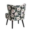 121663 Sillón de diseño vintage tela de flores y patas de madera color negro - Imagen 4