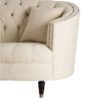 101261 Sillón de diseño clásico 229 capitoné beige con tachuelas y patas de madera - Imagen 4