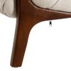 121869 Sofá de diseño vintage 235 tapizado capitoné tela beige y patas de madera oscura - Imagen 3