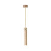 11433/00 Lámpara de techo de diseño nórdico vintage 6 madera natural y metal latón - Imagen 3