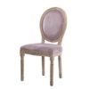 800021 Silla de diseño clásico vintage madera y terciopelo rosa - Imagen 2