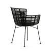 29947/00 Silla de diseño metal y mimbre color negro - Imagen 3