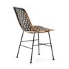 29951 Silla de diseño metal y mimbre natural y azul oscuro - Imagen 3
