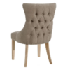 151059 Silla de diseño clásico lino taupe con capitoné y tachuelas plateadas patas madera - Imagen 7