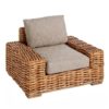 121414 Sillón de diseño rattán marrón con cojines - Imagen 2