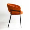 ORISA Sillón o silla de diseño vintage terciopelo color caldero y metal negro - Imagen 3