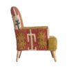 26288 Sillón de diseño étnico vintage SVETA tela estampada con tachuelas y patas de madera - Imagen 2