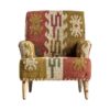 26288 Sillón de diseño étnico vintage SVETA tela estampada con tachuelas y patas de madera - Imagen 5