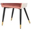 703045 Silla o sillón de diseño Art Decó terciopelo rosa y beige patas metal negro con dorado