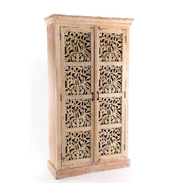47015064 Armario de diseño oriental 104 madera natural puertas talladas