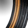26614 Espejo circular de diseño Art Decó HANER 70 madera acabado negro y oro - Imagen 2