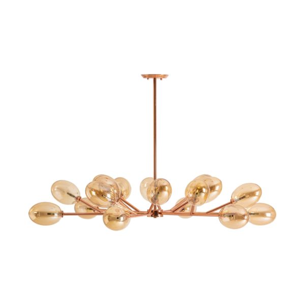 26221 Lámpara de techo de diseño Art Decó 125 latón y cristal color cobre