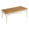 106470 Mesa de centro e diseño provenzal 120 madera natural y crema con tallas - Imagen 5