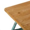 108257 Mesa de centro de diseño vintage 120 hierro azul turquesa y madera natural - Imagen 2